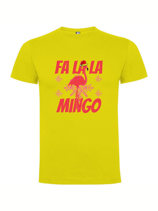 iLovePrints Merry Flamingo Fiesta T-shirt Κίτρινο