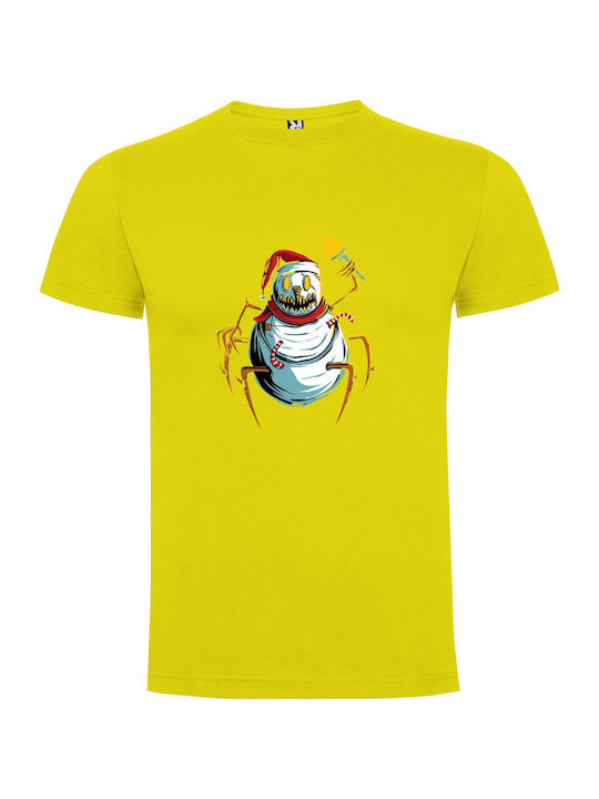 iLovePrints Frosty Nightmare Boss T-shirt Κίτρινο