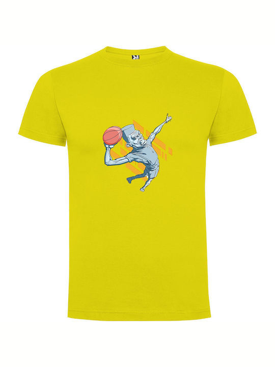 iLovePrints Slam Dunk Mascot Vector Tricou Galben