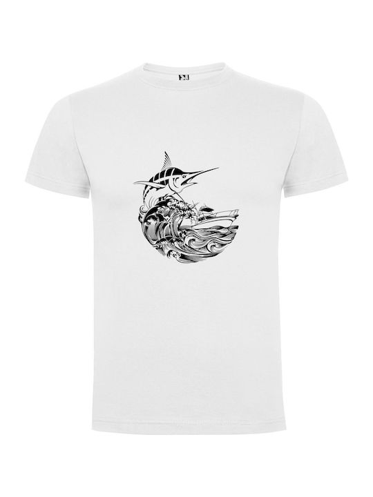 iLovePrints Inky Fish Wave Venture T-shirt White