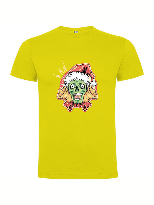 iLovePrints Zombie Santa Banana Hat T-shirt Gelb