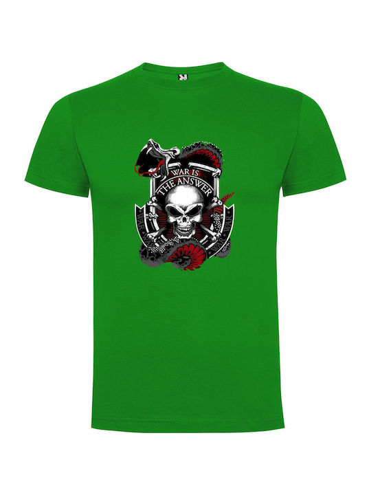 iLovePrints Spike War Skulls T-shirt Green