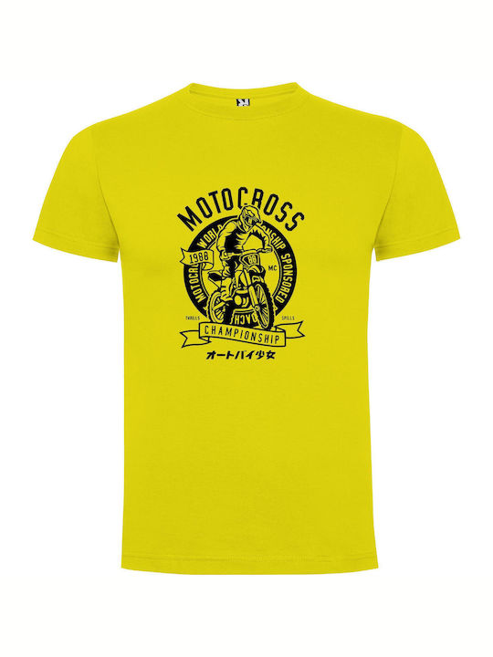 iLovePrints Moto Monochrome Madness T-shirt Yellow