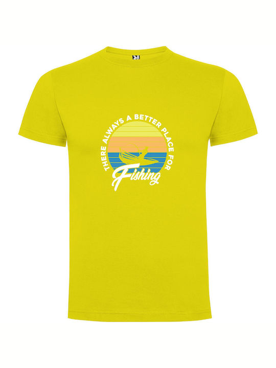 iLovePrints Waterside Fisher Fashion T-shirt Κίτρινο