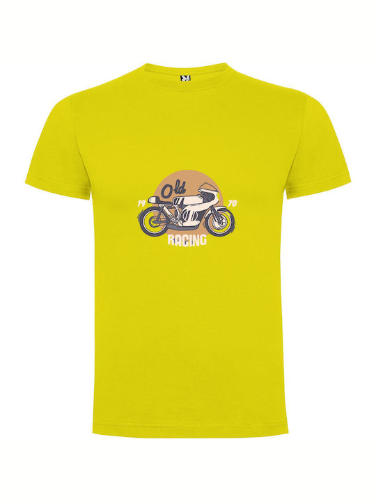 iLovePrints Retro Racing Revival T-shirt Yellow