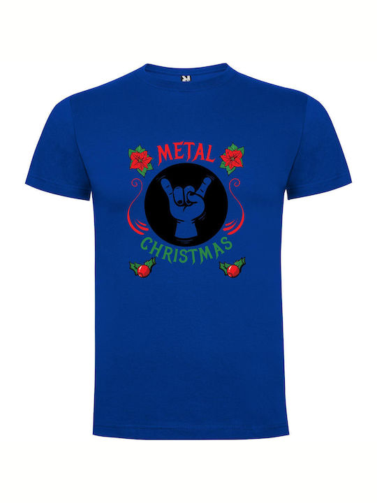 iLovePrints Metal Xmas! T-shirt Blau