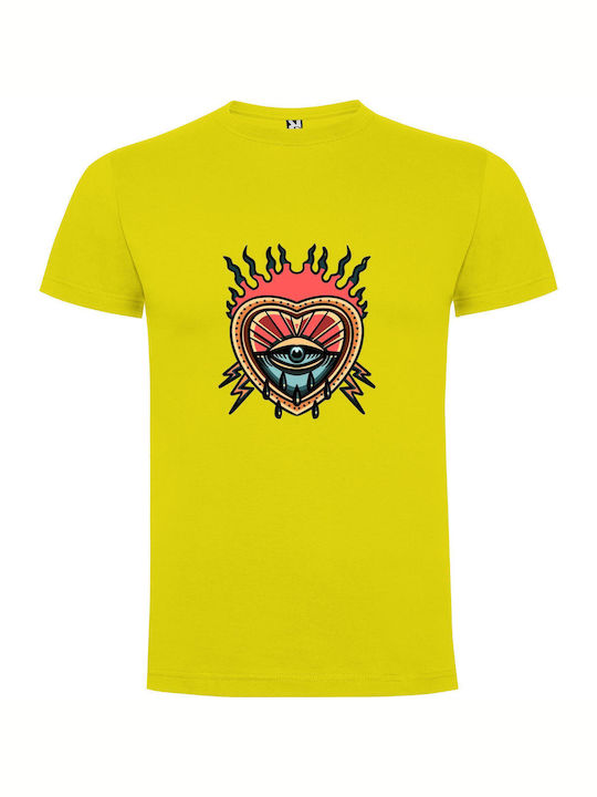 iLovePrints Heart Eye Mysticism T-shirt Yellow