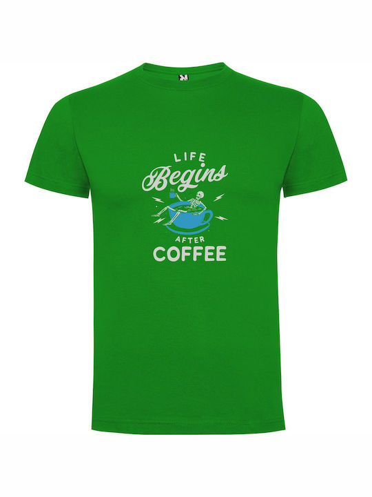 iLovePrints Coffee, Life & Afterlife T-shirt Πράσινο