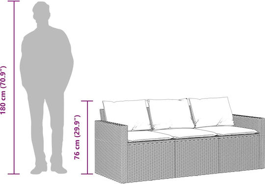Garten- und Outdoor-Möbelsets 2 Stück Schwarz mit Kissen
