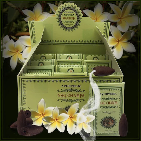 Ayurvedic Nag Champa Backflow Incense Cones 10pcs