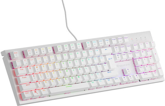 Genesis Thor 303 Gaming Μηχανικό Πληκτρολόγιο με Outemu Peach Silent διακόπτες και RGB φωτισμό (Αγγλικό US) Λευκό