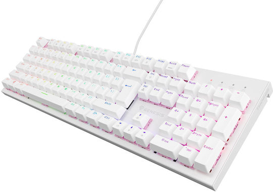 Genesis Thor 303 Gaming Μηχανικό Πληκτρολόγιο με Outemu Peach Silent διακόπτες και RGB φωτισμό (Αγγλικό US) Λευκό