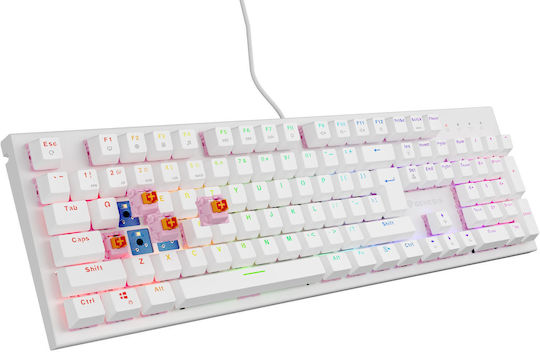Genesis Thor 303 Gaming Μηχανικό Πληκτρολόγιο με Outemu Peach Silent διακόπτες και RGB φωτισμό (Αγγλικό US) Λευκό
