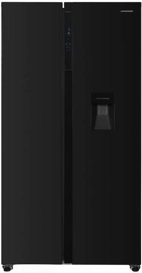 Heinner Ψυγείο Ντουλάπα 439lt Total NoFrost Υ177xΠ90xΒ59εκ. Μαύρο HSBS-H439NFBKWDE++