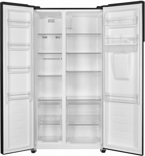 Heinner Ψυγείο Ντουλάπα 439lt Total NoFrost Υ177xΠ90xΒ59εκ. Μαύρο HSBS-H439NFBKWDE++