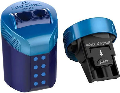 Faber-Castell Roll-On Plastic Double Pencil Sharpener Blue