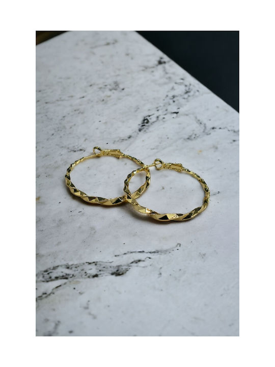 Gold Hoop Swirl Earrings