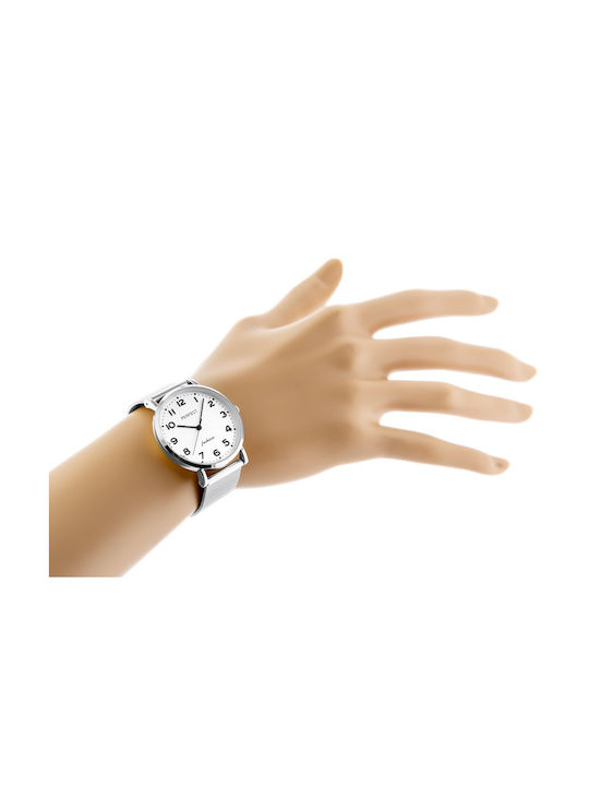 Perfect Γυναικείο Ρολόι 34mm Μπαταρίας με Ασημί Μεταλλικό Μπρασελέ
