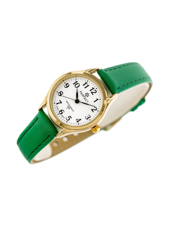 Perfect Watch with Green Leather Strap