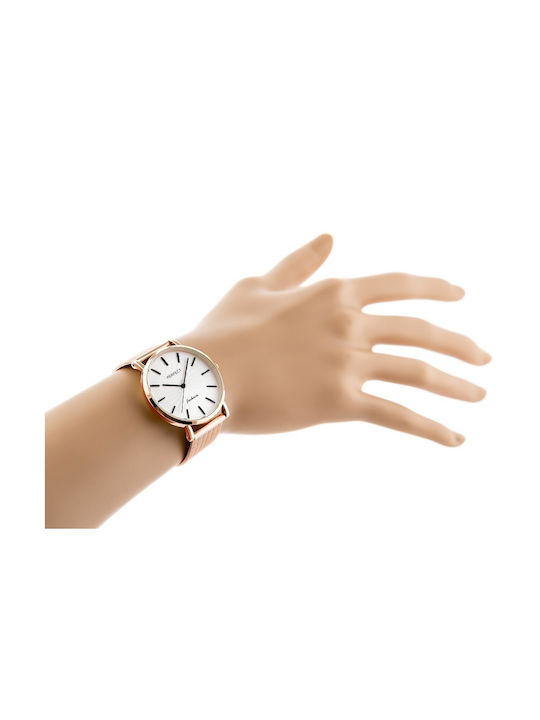 Perfect Γυναικείο Ρολόι 32mm Μπαταρίας με Ροζ Χρυσό Μεταλλικό Μπρασελέ