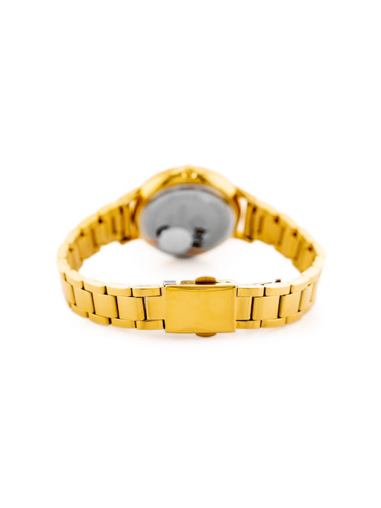 Perfect Damen Uhr mit Gold Metallarmband