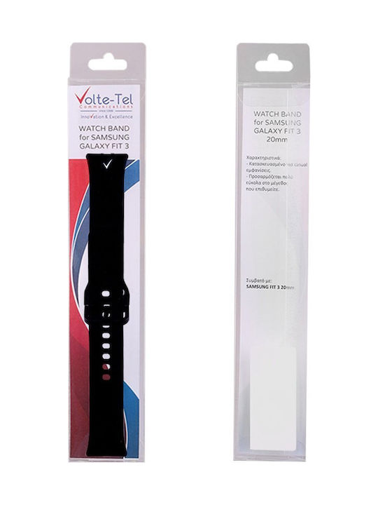 Volte-Tel Λουράκι Σιλικόνης Μαύρο (Galaxy Fit3)