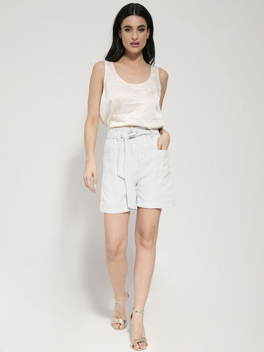 Damen Bermuda Shorts Gürtel Natalia 953088 Weiß