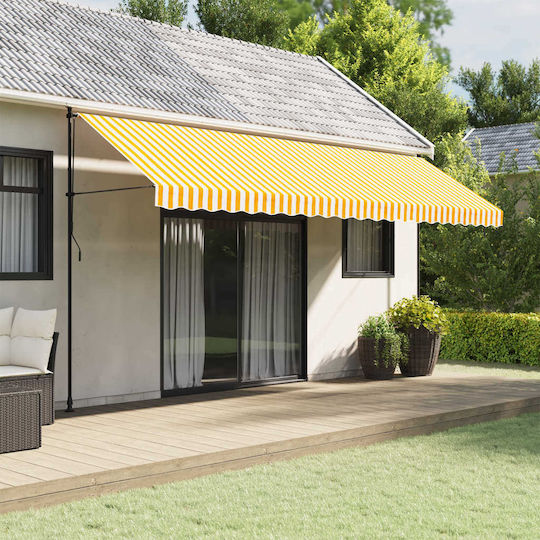Vidaxl Replacement Awning Fabric Striped Yellow White 5 M Yellow