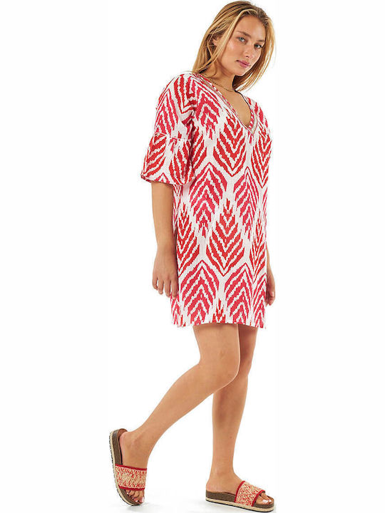 Verde Damen Kaftan Strand Rot