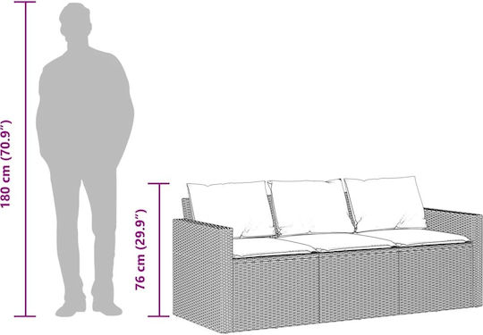 Garten- und Outdoor-Möbelsets 2 Stück Schwarz mit Kissen