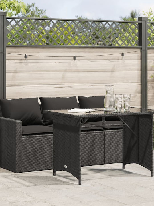 Set Sala De Mese Pentru Exterior 2 Piese Negru Cu Perne
