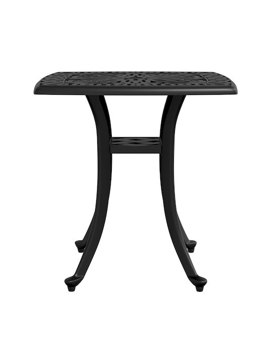 Sitting Room Outdoor Aluminum Table Black 53x53x53cm