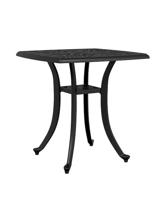 Sitting Room Outdoor Aluminum Table Black 53x53x53cm