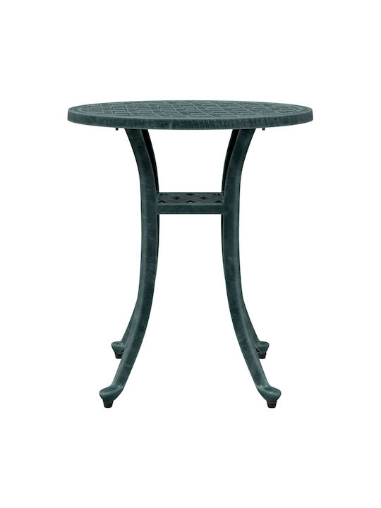 Sitting Room Outdoor Free Standing Aluminum Table Green 48x48x53cm