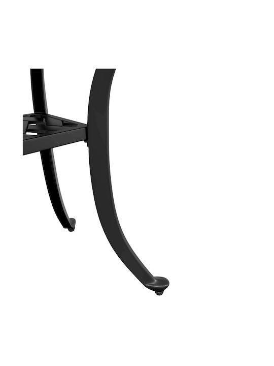 Sitting Room Outdoor Aluminum Table Black 53x53x53cm