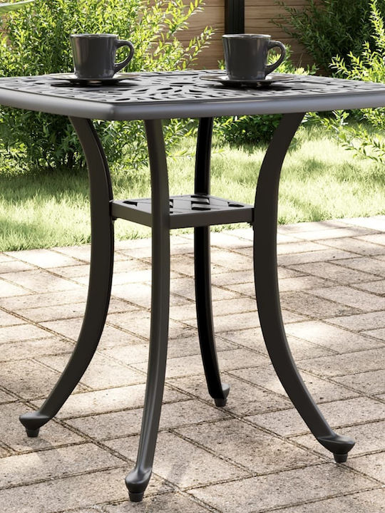 Sitting Room Outdoor Aluminum Table Black 53x53x53cm