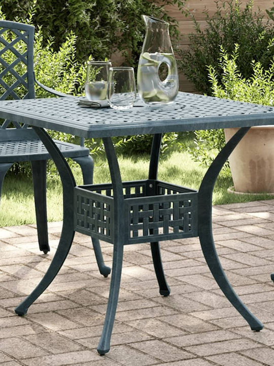 Outdoor Dinner Aluminum Table Green 80x80x75cm