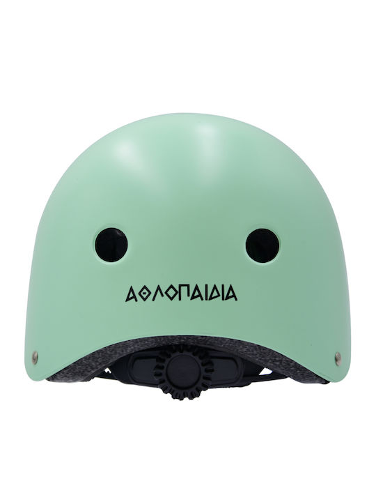 Athlopaidia Kids' Helmet for City Bike Pastel Green with LED Light