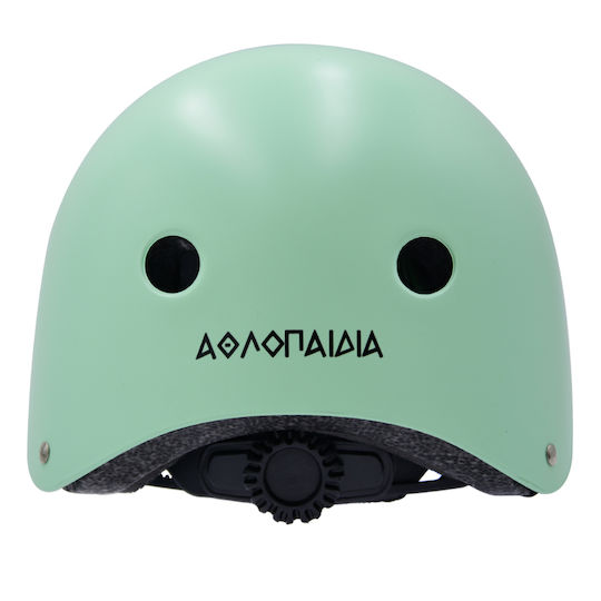 Athlopaidia Kinderfahrrad- / Rollerhelme Fahrrad Stadt Παστέλ Πράσινο mit integrierter LED-Lampe