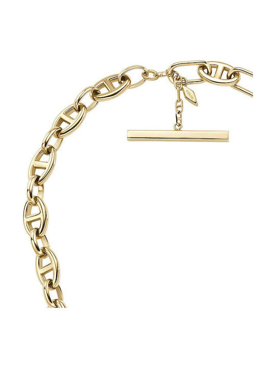Fossil Necklace from Gold Plated Steel