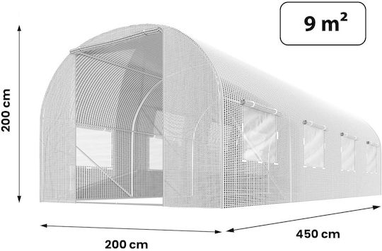DAC-NOP-10009316 Seră Tunel cu Cadru Metalic 4.5x2x2m