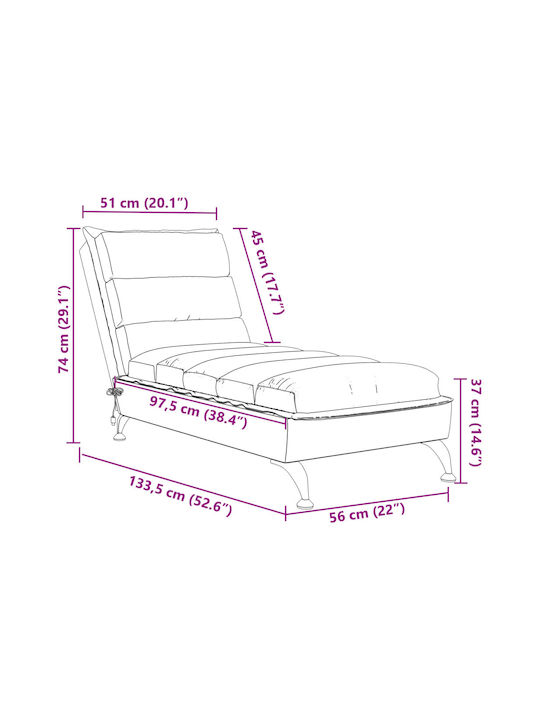 Recliner Stoff Gray L133.5xW56xH74cm
