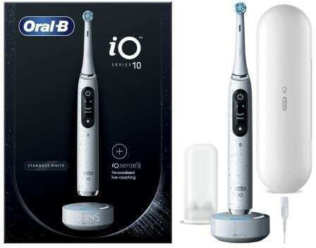 Oral-B Io Series 10 Electric Toothbrush with Timer, Pressure Sensor, and Travel Case White