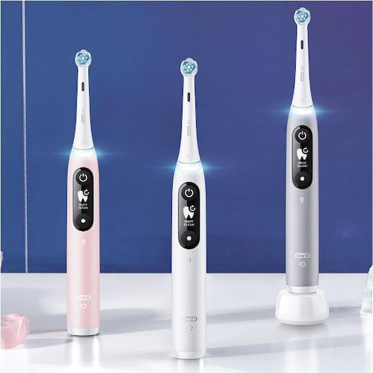 Oral-B Io Series 6s Elektrische Zahnbürste mit Drucksensor und Reisetasche Weiß