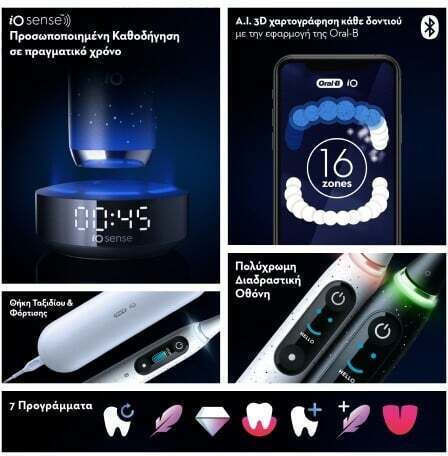 Oral-B Io Series 10 Electric Toothbrush with Timer, Pressure Sensor, and Travel Case White