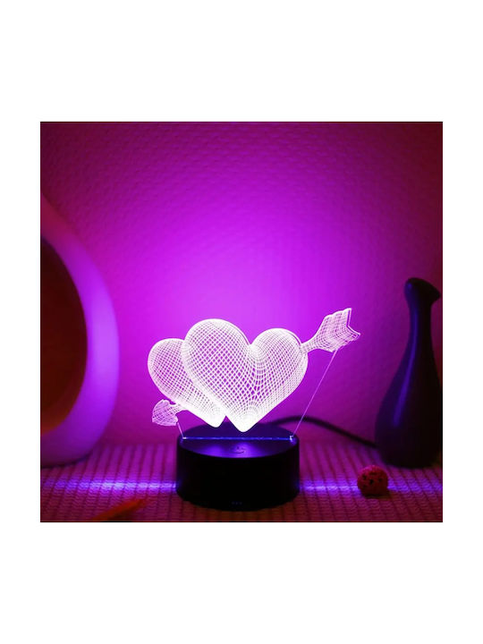 Dekorative Lampe 3D-Illusion Schwarz