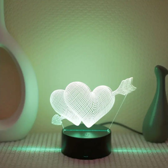 Dekorative Lampe 3D-Illusion Schwarz