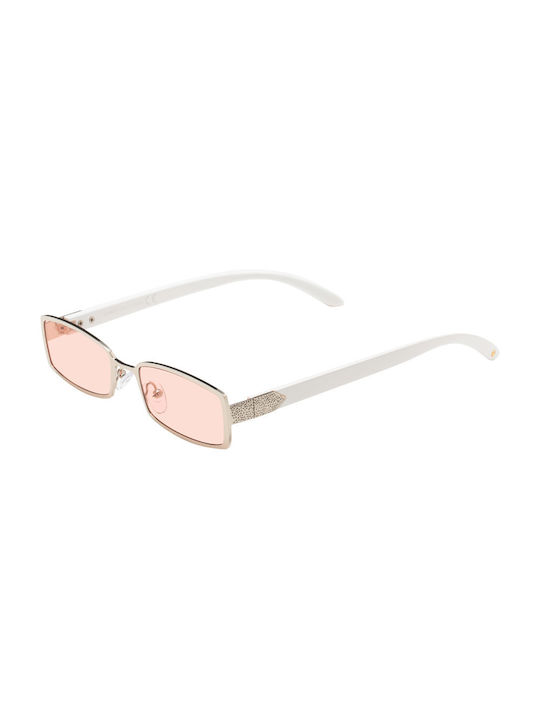 Sunglasses with Silver Metal Frame and Pink Lens 01-5681-08