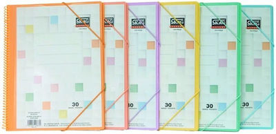 Skag Clipboard Flexible with 30 plastic sleeves Slides for Paper A4 Green 1pcs