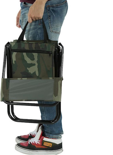 Folding Fishing Chair Zola Thermal Bag Backrest Carrying Handles Army Model